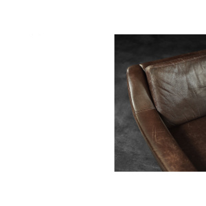 Vintage Mid-Century Scandinavian Danish Modern Brown Leather 3-Seater Sofa, 1970s