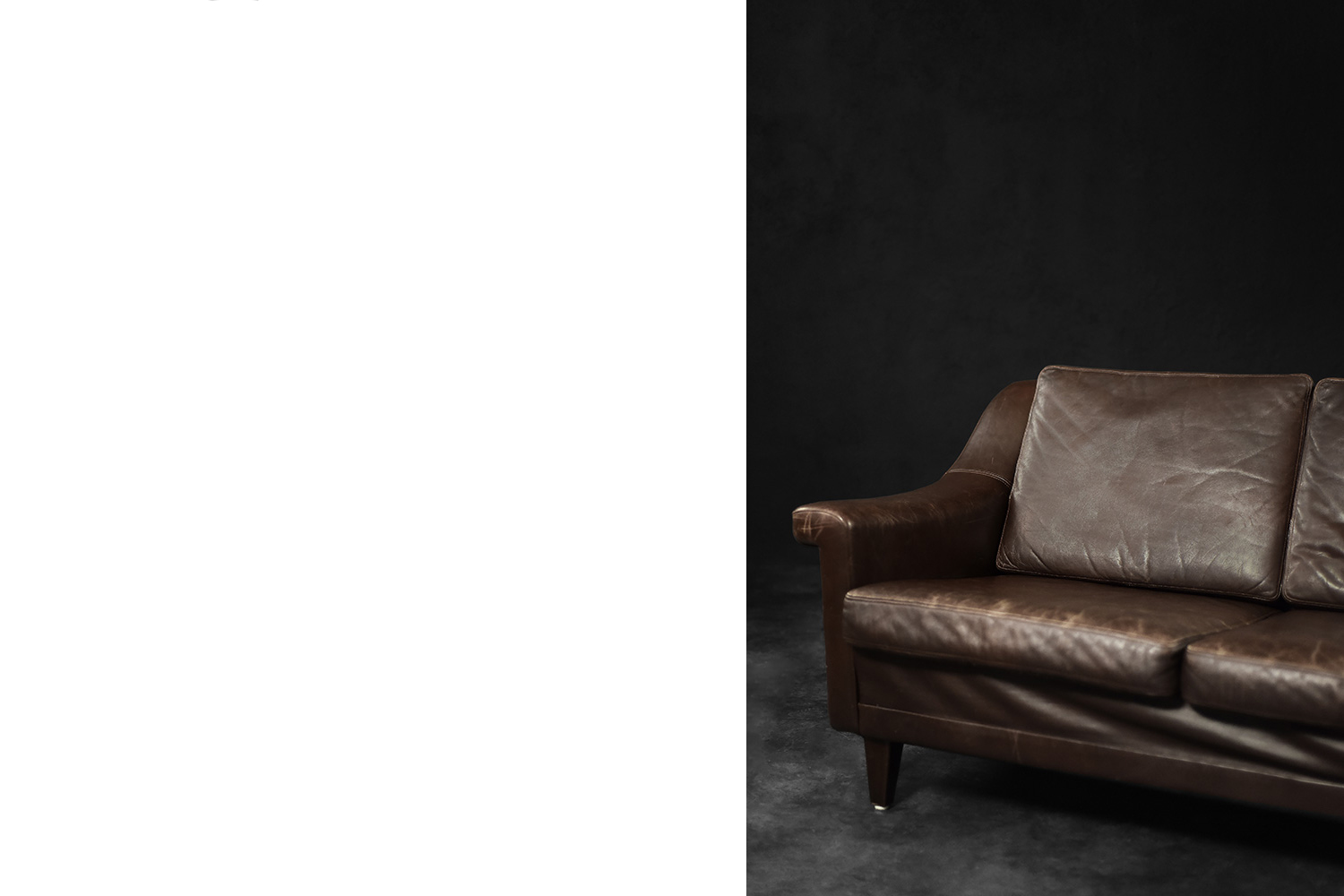 Vintage Mid-Century Scandinavian Danish Modern Brown Leather 3-Seater Sofa, 1970s