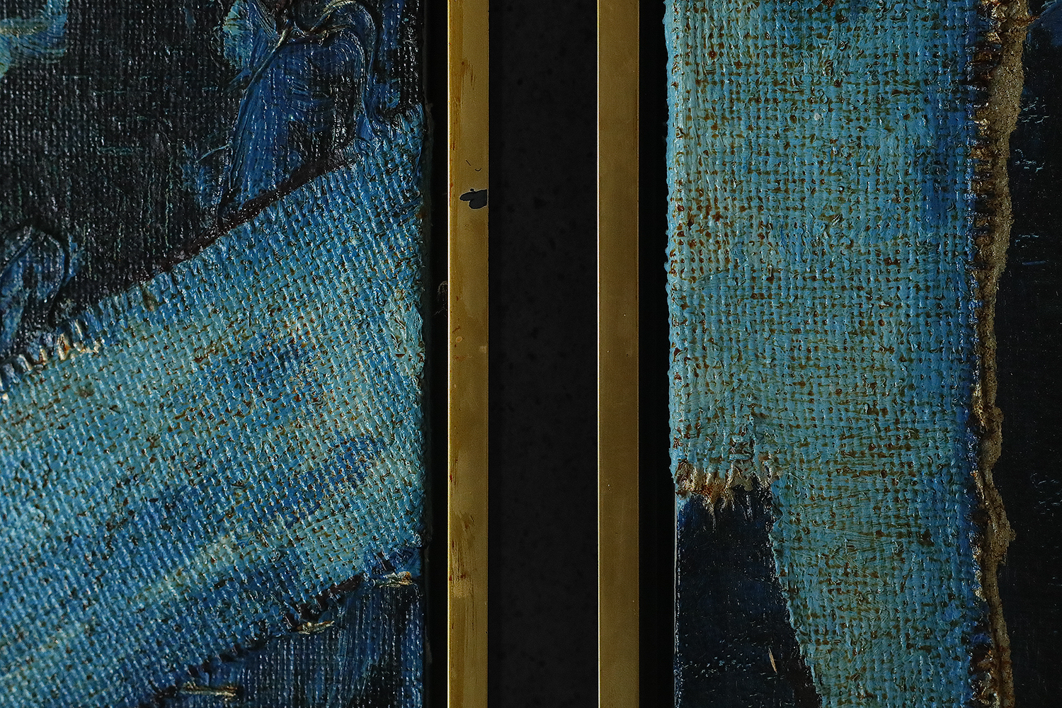 Roald Ditmer, Abstract Composition, Oil Diptych on Canvas, Framed