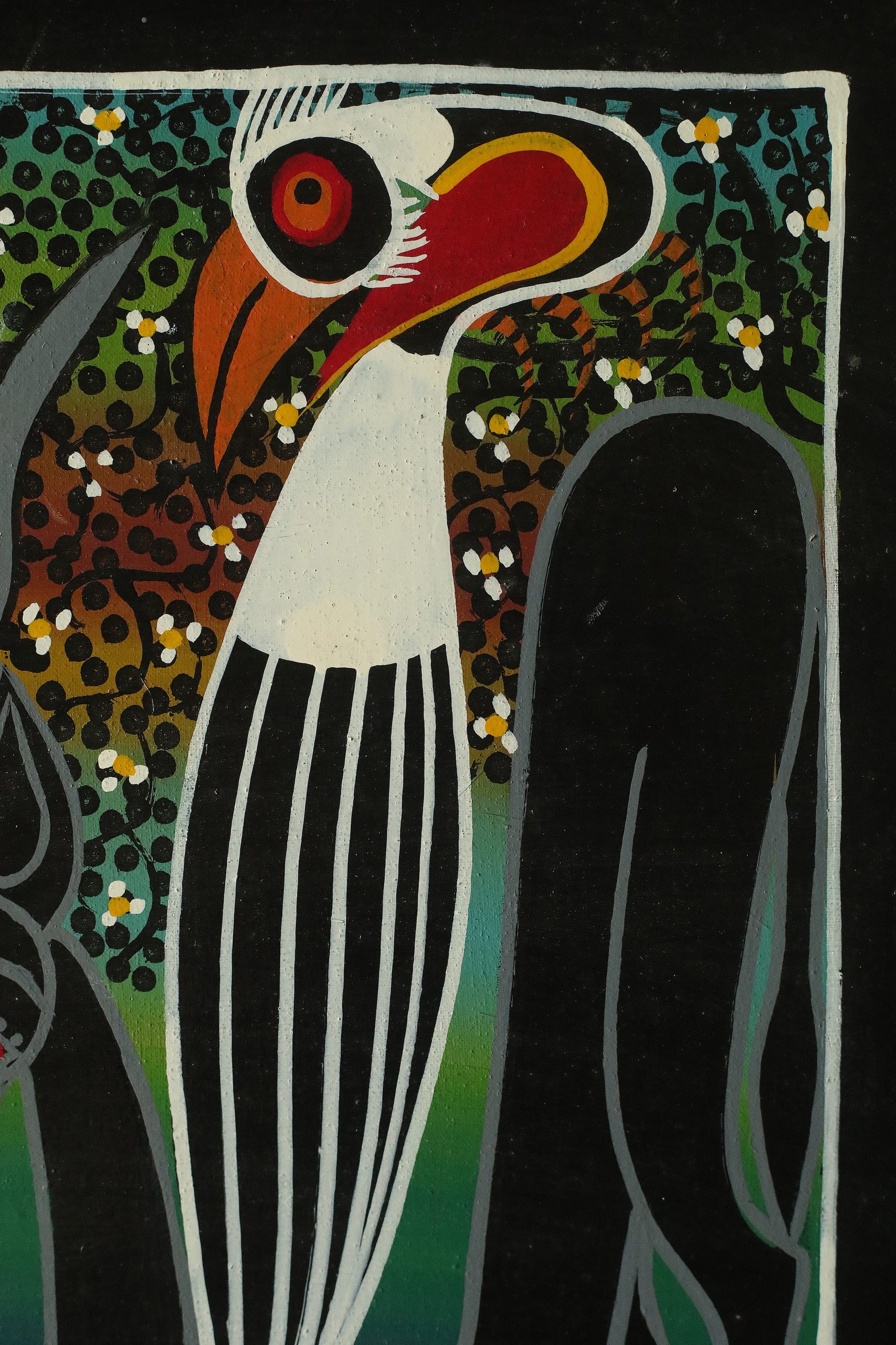 Saidi Nakoko, African Tingatinga School Painting, Oil on Canvas, 1970s, Framed