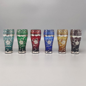 1960s Gorgeous Cocktail Shaker Set with Six Glasses. Made in Italy