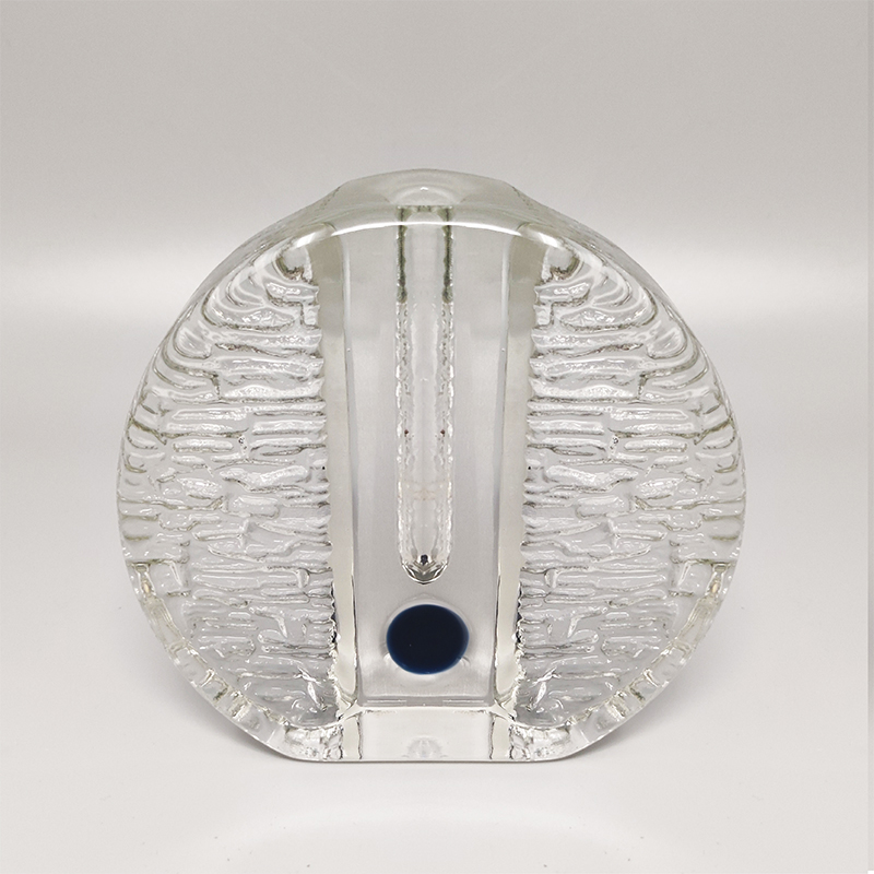 1970s Gorgeous Walther Glass Bullseye Vase by Heiner Düsterhaus. Made in Germany