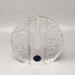 1970s Gorgeous Walther Glass Bullseye Vase by Heiner Düsterhaus. Made in Germany