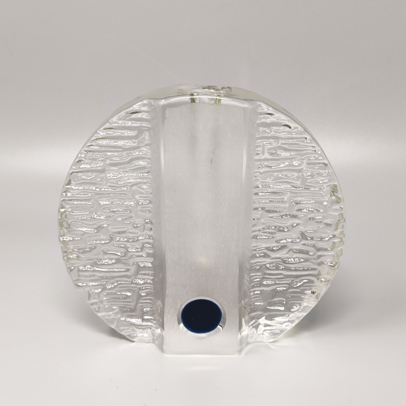 1970s Gorgeous Walther Glass Bullseye Vase by Heiner Düsterhaus. Made in Germany