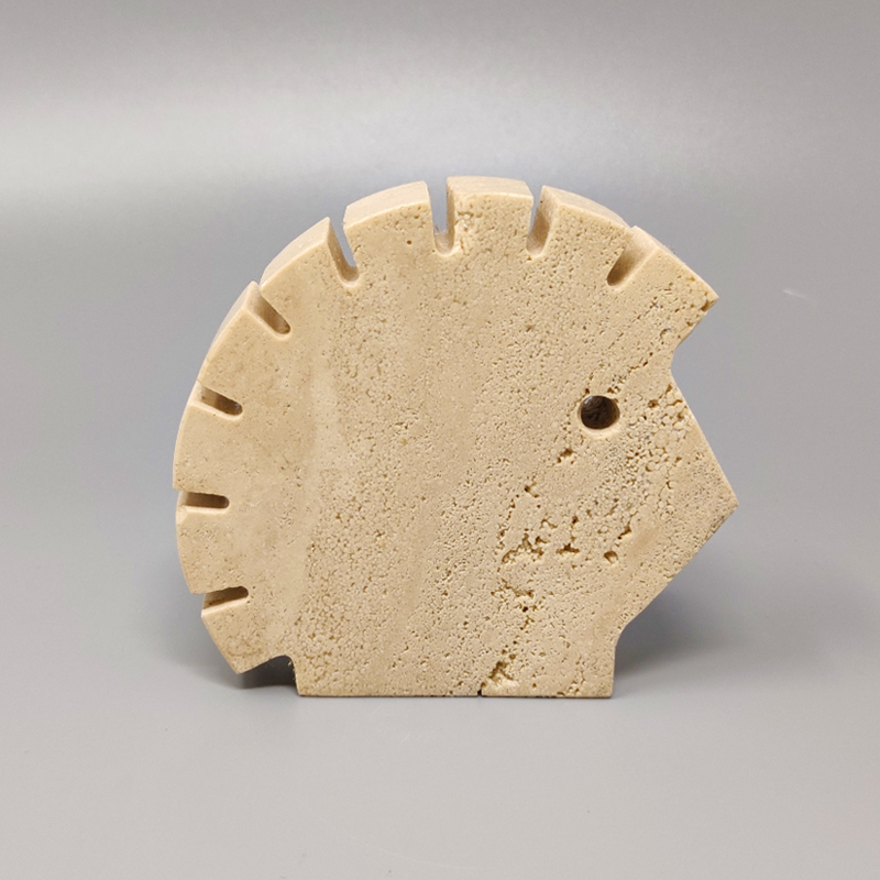 1970s Original Big Travertine Hedgehog Sculpture by Enzo Mari for F.lli Mannelli