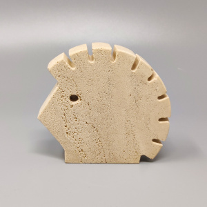 1970s Original Big Travertine Hedgehog Sculpture by Enzo Mari for F.lli Mannelli