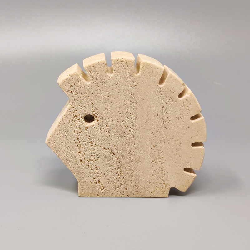 1970s Original Big Travertine Hedgehog Sculpture by Enzo Mari for F.lli Mannelli