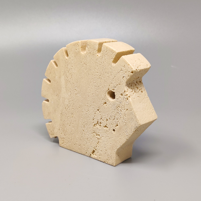 1970s Original Big Travertine Hedgehog Sculpture by Enzo Mari for F.lli Mannelli