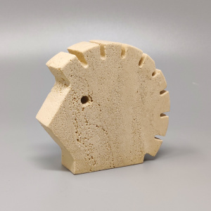 1970s Original Big Travertine Hedgehog Sculpture by Enzo Mari for F.lli Mannelli
