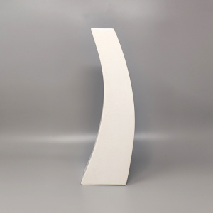 1970s Gorgeous White Space Age Vase in Ceramic by Franco Pozzi. Made in Italy