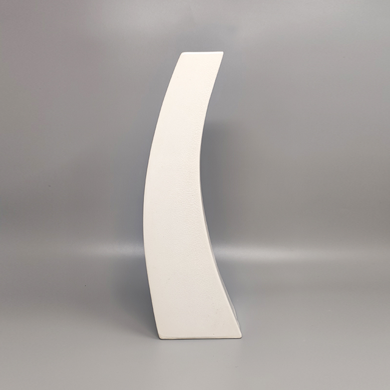 1970s Gorgeous White Space Age Vase in Ceramic by Franco Pozzi. Made in Italy