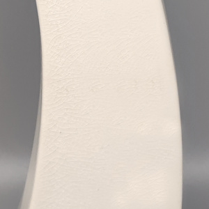 1970s Gorgeous White Space Age Vase in Ceramic by Franco Pozzi. Made in Italy