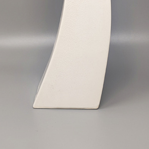 1970s Gorgeous White Space Age Vase in Ceramic by Franco Pozzi. Made in Italy