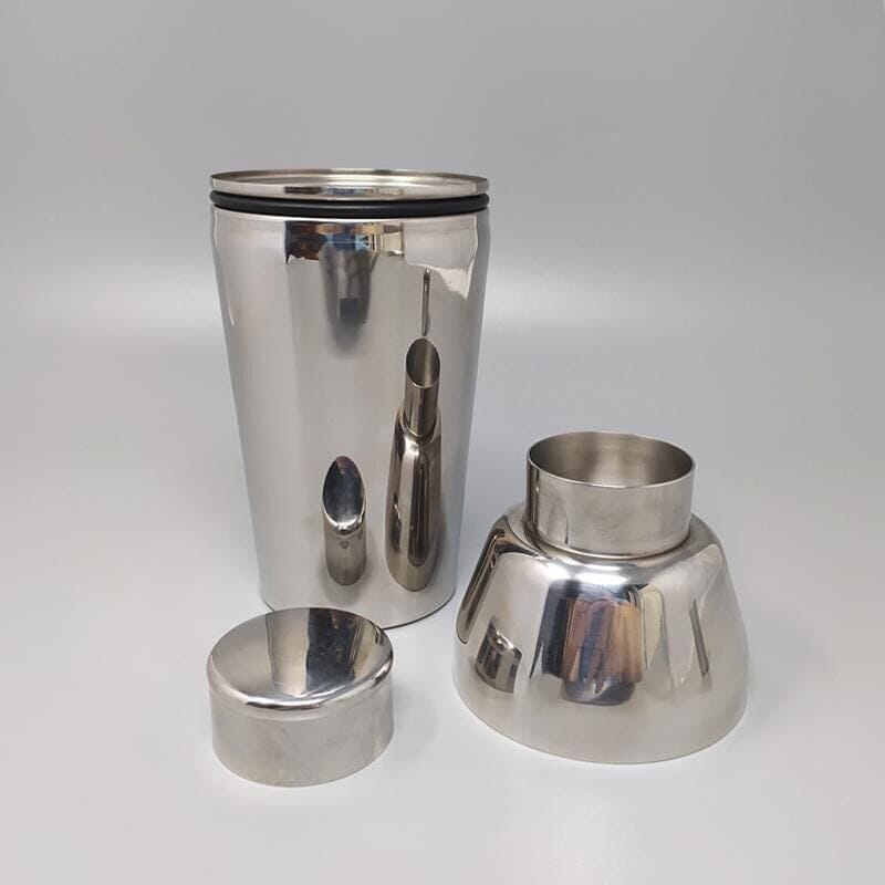 1970s Cocktail Shaker by Guy Degrenne in Stainless Steel. Made in France