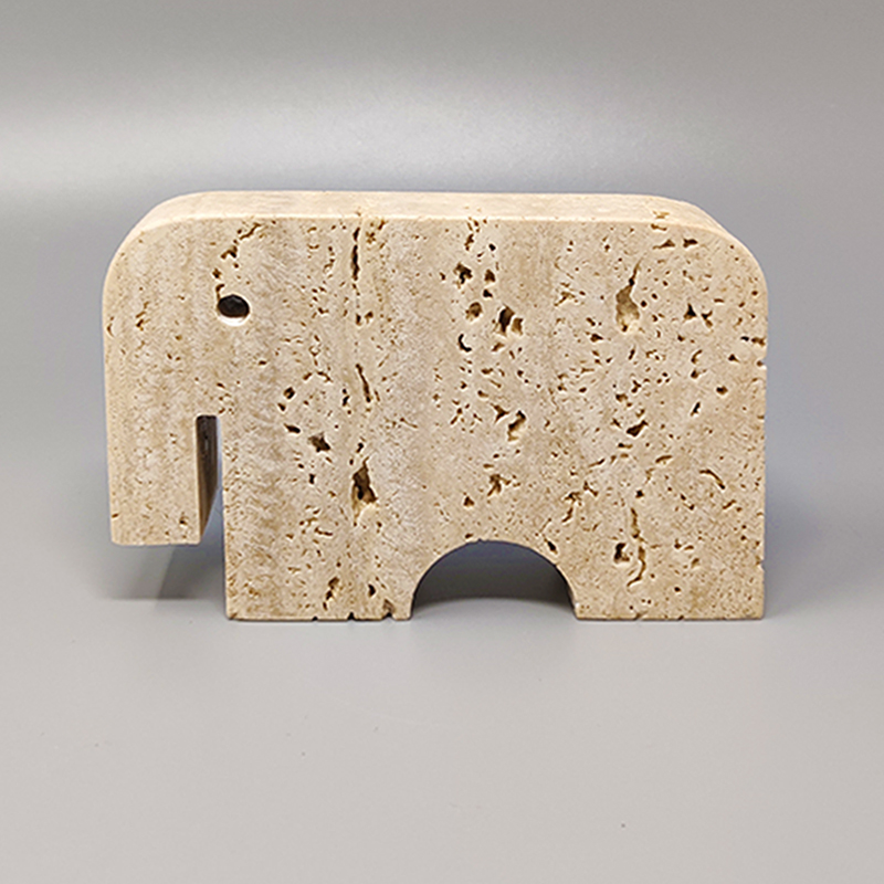 1970s Original Travertine Elephant Sculpture by Enzo Mari for F.lli Mannelli