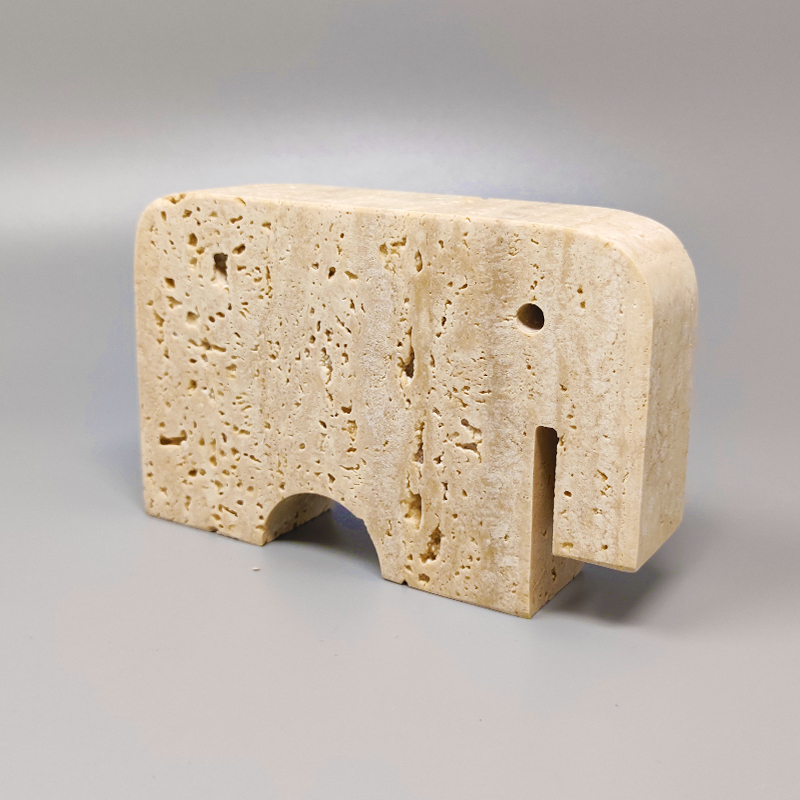 1970s Original Travertine Elephant Sculpture by Enzo Mari for F.lli Mannelli