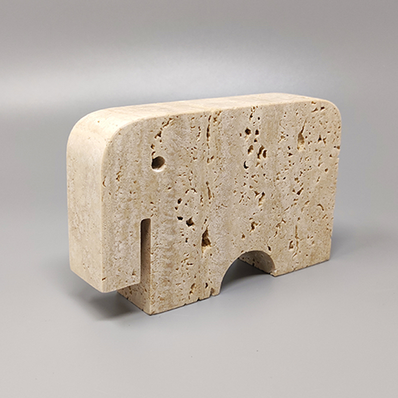 1970s Original Travertine Elephant Sculpture by Enzo Mari for F.lli Mannelli