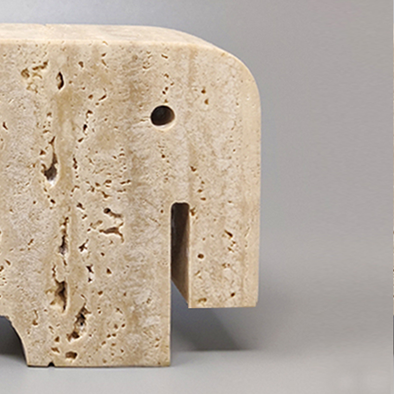 1970s Original Travertine Elephant Sculpture by Enzo Mari for F.lli Mannelli