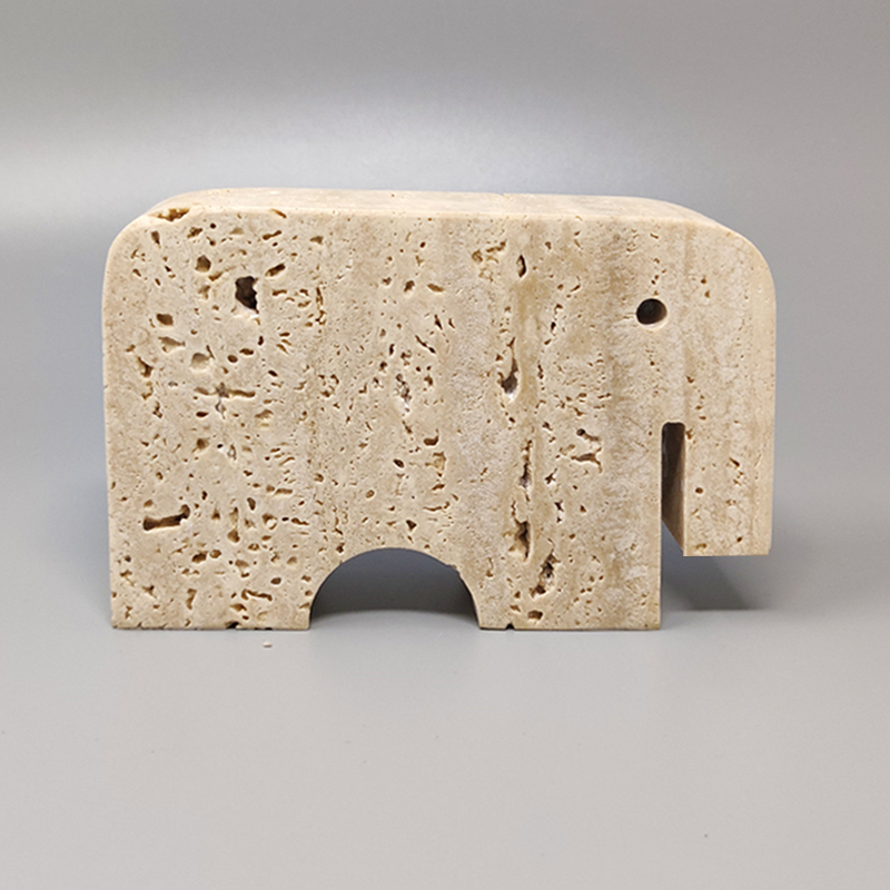 1970s Original Travertine Elephant Sculpture by Enzo Mari for F.lli Mannelli