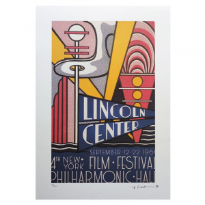 1980s Original Stunning Roy Lichtenstein "Lincoln Center" Limited Edition Lithograph