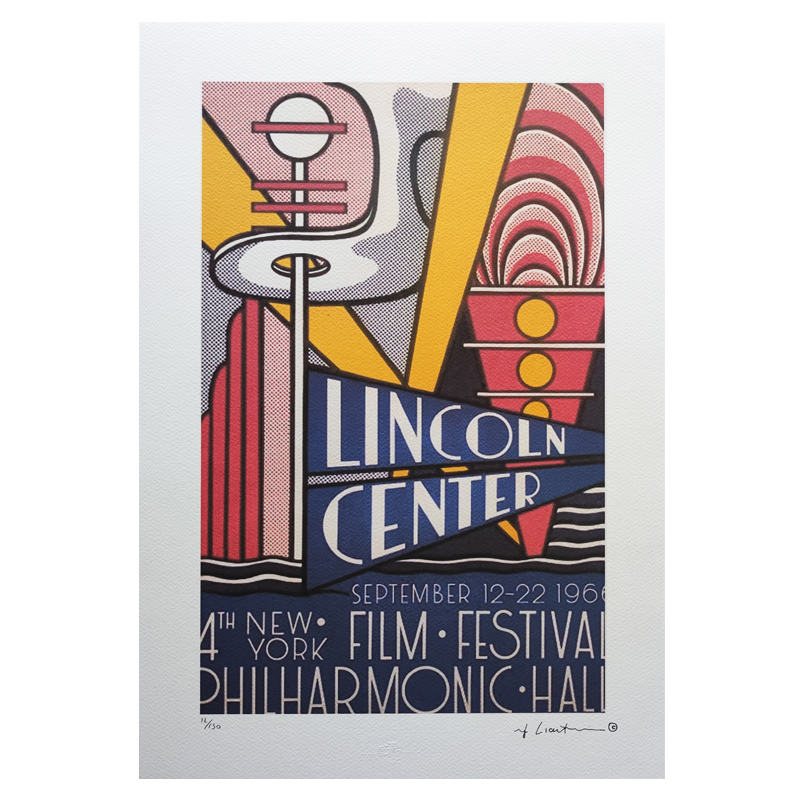 1980s Original Stunning Roy Lichtenstein "Lincoln Center" Limited Edition Lithograph