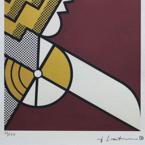 1980s Original Stunning Roy Lichtenstein "Salute To Aviation Corlett 63" Limited Edition Lithograph