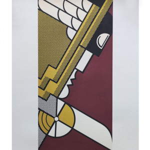 1980s Original Stunning Roy Lichtenstein "Salute To Aviation Corlett 63" Limited Edition Lithograph