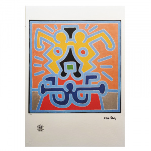 1990s Original Gorgeous Keith Haring Limited Edition Lithograph
