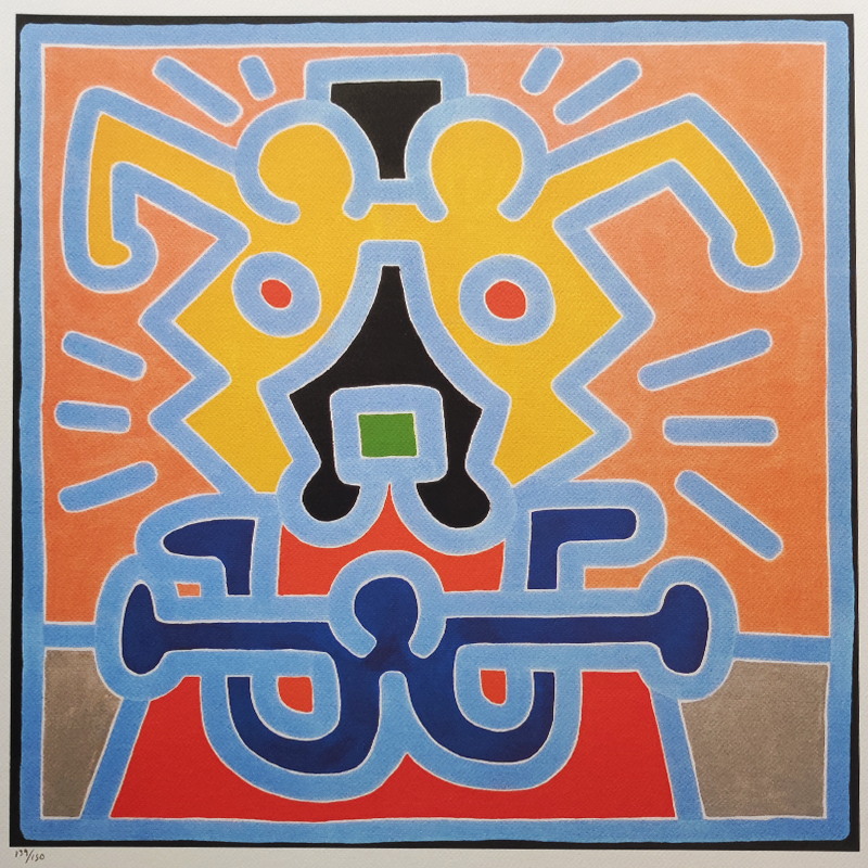 1990s Original Gorgeous Keith Haring Limited Edition Lithograph