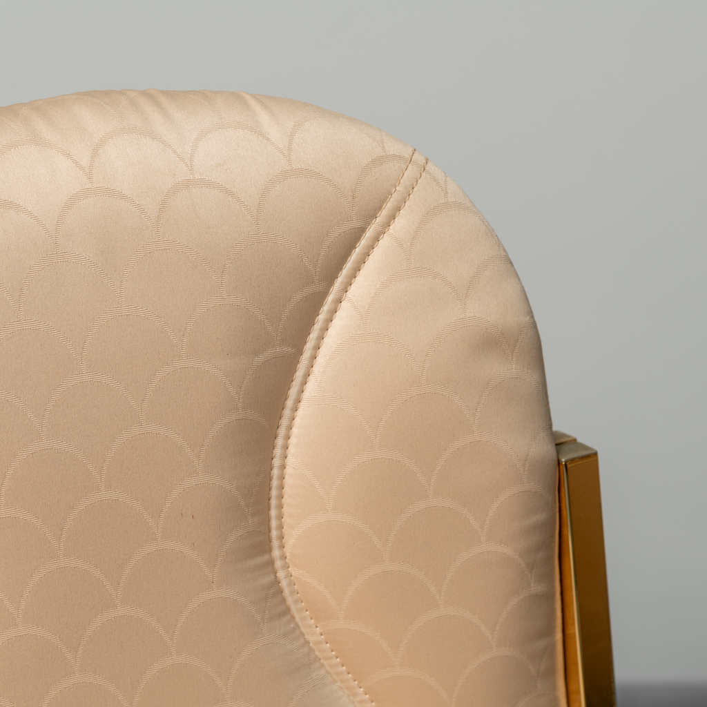 Set Of 4 Gianluigi Gorgoni Golden Metal Chairs 70s Vintage