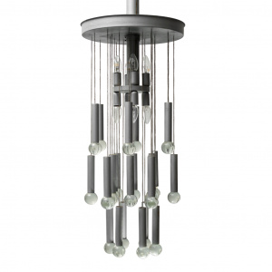 Chandelier 8 Lights 24 Pendants Gaetano Sciolari 70s Vintage Modern
