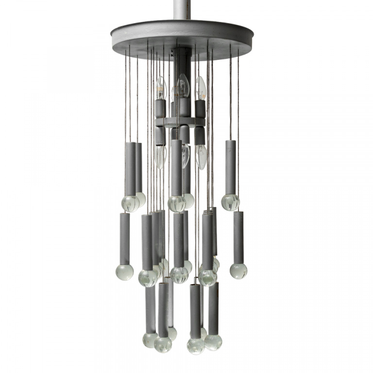 Chandelier 8 Lights 24 Pendants Gaetano Sciolari 70s Vintage Modern