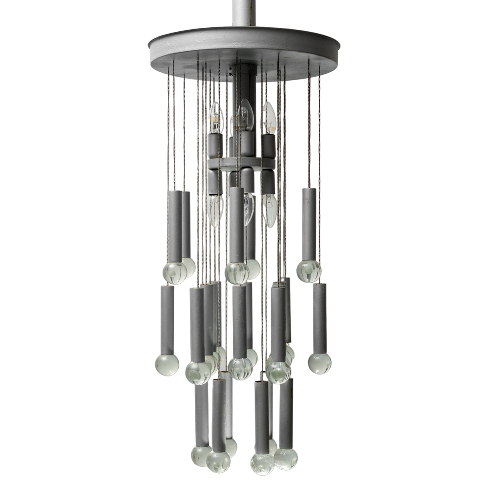 Chandelier 8 Lights 24 Pendants Gaetano Sciolari 70s Vintage Modern