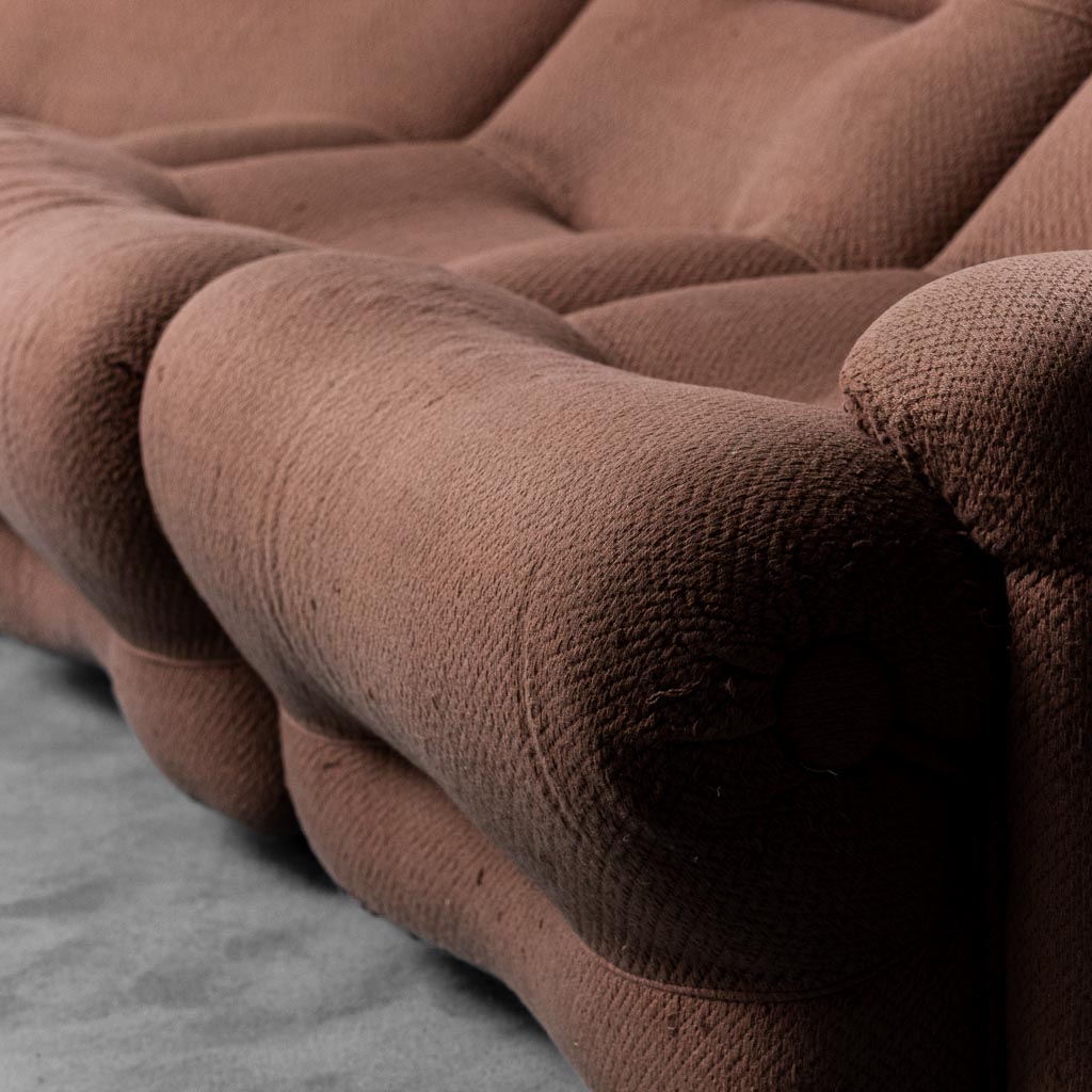 Rezia Sofa 7 Modules Brown Fabric Emilio Guarnacci 1p 70s Vintage Modern