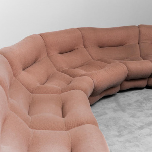 Rezia Sofa 7 Modules Brown Fabric Emilio Guarnacci 1p 70s Vintage Modern