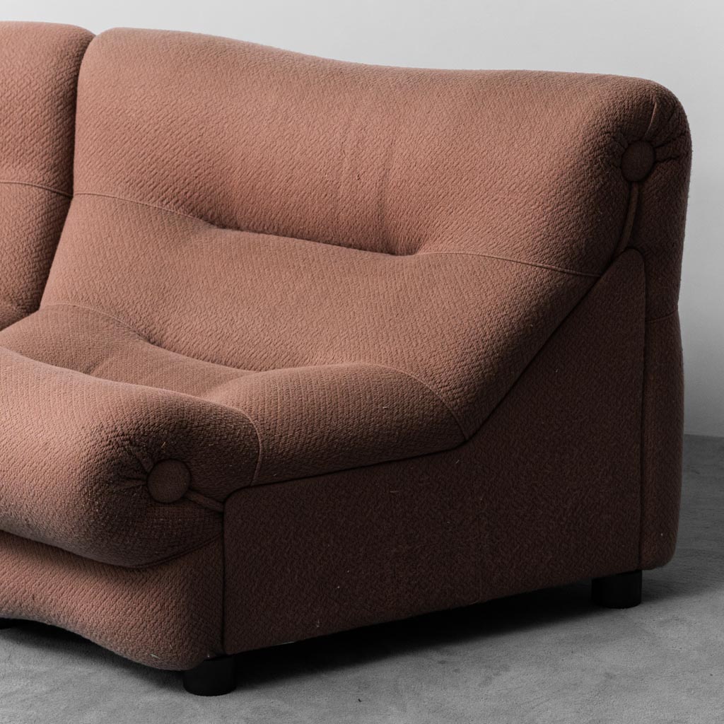 Rezia Sofa 7 Modules Brown Fabric Emilio Guarnacci 1p 70s Vintage Modern