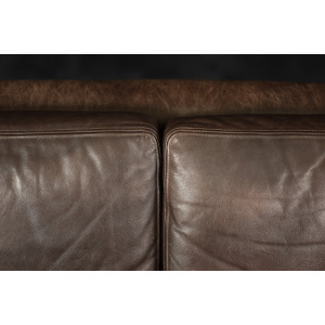 Vintage Mid-Century Scandinavian Danish Modern Brown Leather 3-Seater Sofa, 1970s