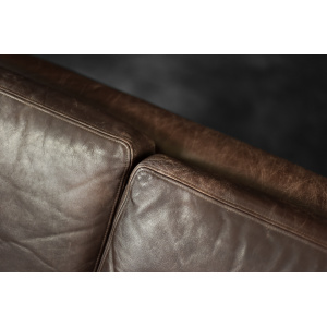 Vintage Mid-Century Scandinavian Danish Modern Brown Leather 3-Seater Sofa, 1970s