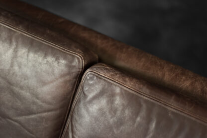 Vintage Mid-Century Scandinavian Danish Modern Brown Leather 3-Seater Sofa, 1970s - Image 6