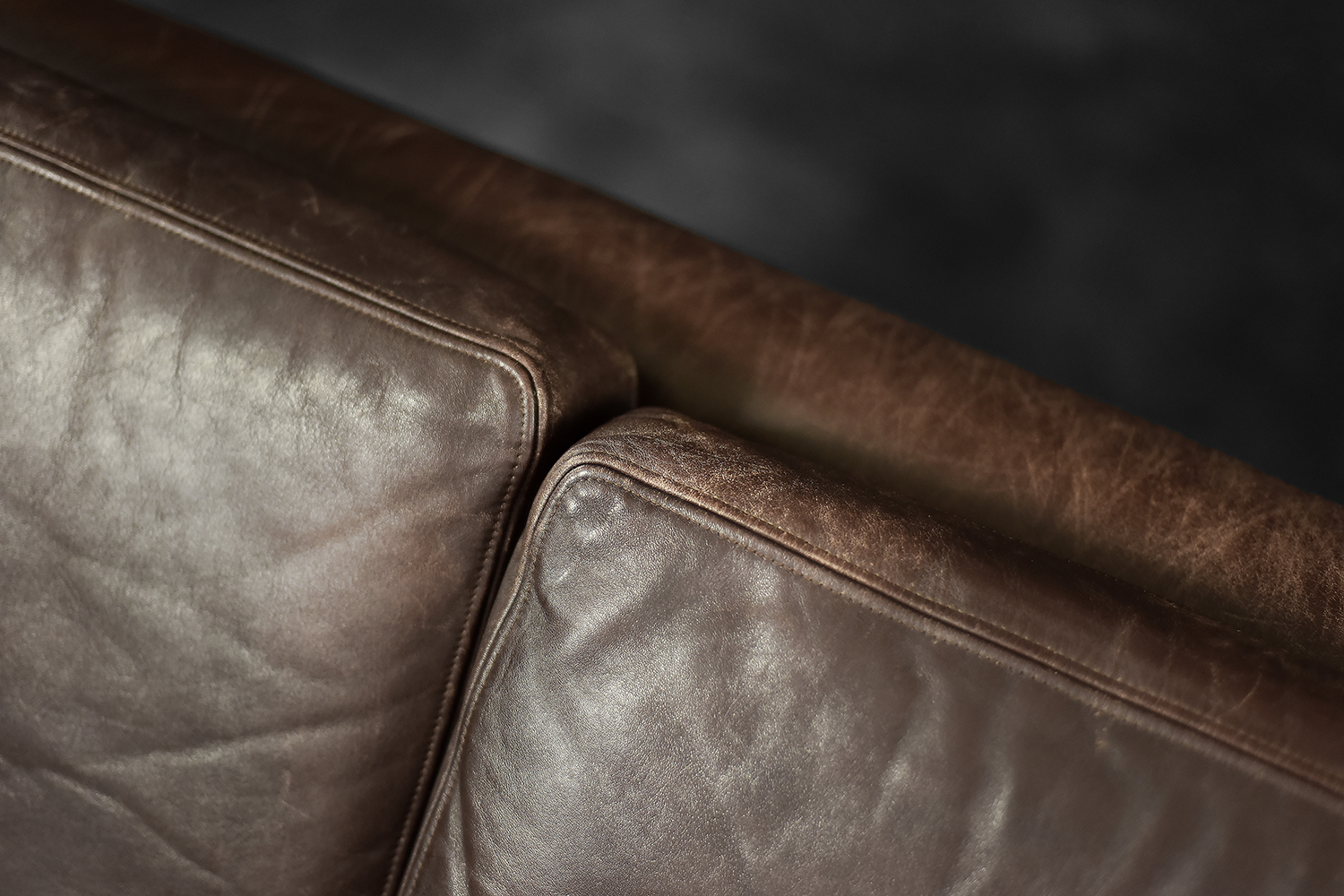 Vintage Mid-Century Scandinavian Danish Modern Brown Leather 3-Seater Sofa, 1970s