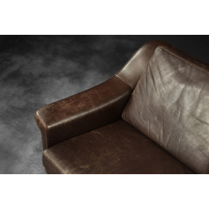 Vintage Mid-Century Scandinavian Danish Modern Brown Leather 3-Seater Sofa, 1970s