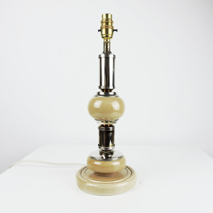 Peach Resin and Chrome Table Lamp, 1970s