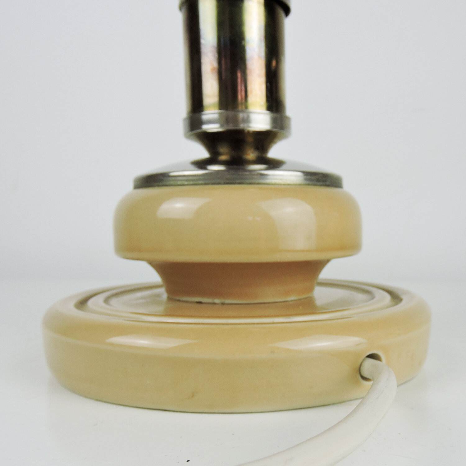 Peach Resin and Chrome Table Lamp, 1970s