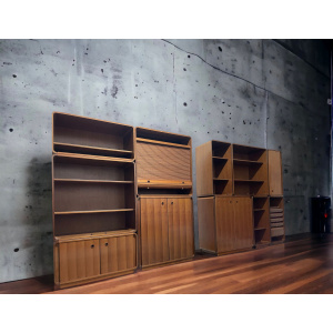 shelf Unit Italian National Walnut of 1970 Made by Company Mobilia