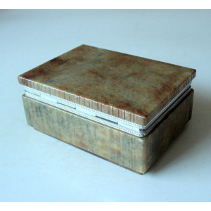Hand carved italian onyx/alabaster cigarette box, vintage from the 1960s