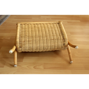 Magazine rack made of bamboo, rattan and wood, vintage from the 70s