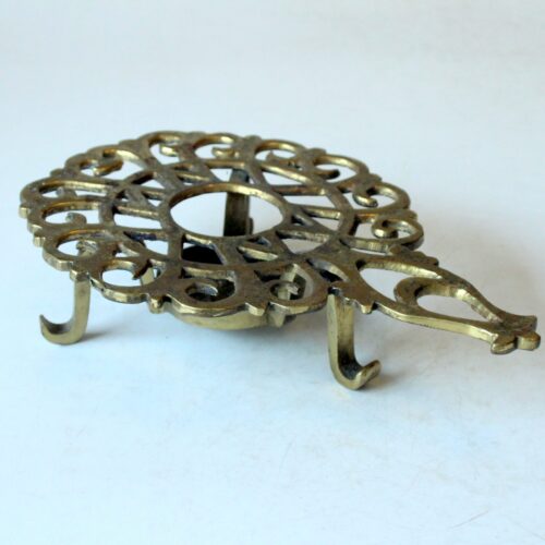 Solid brass Design tea warmer, trivet, vintage from the 1960s