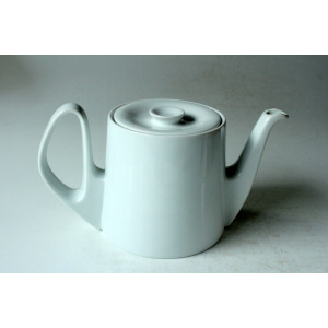 1930s Antique german porcelain tea pot with metal warming hood