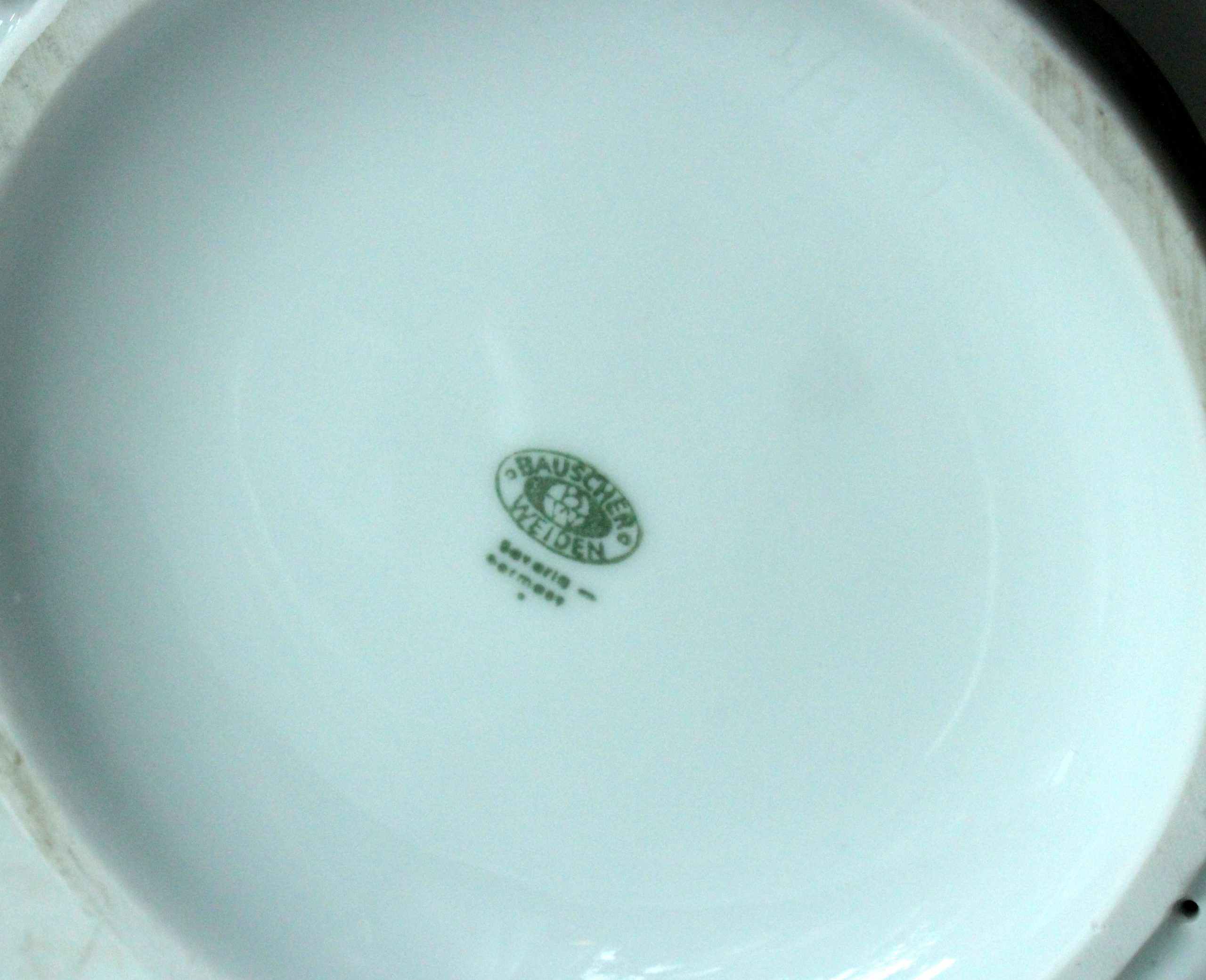1930s Antique german porcelain tea pot with metal warming hood