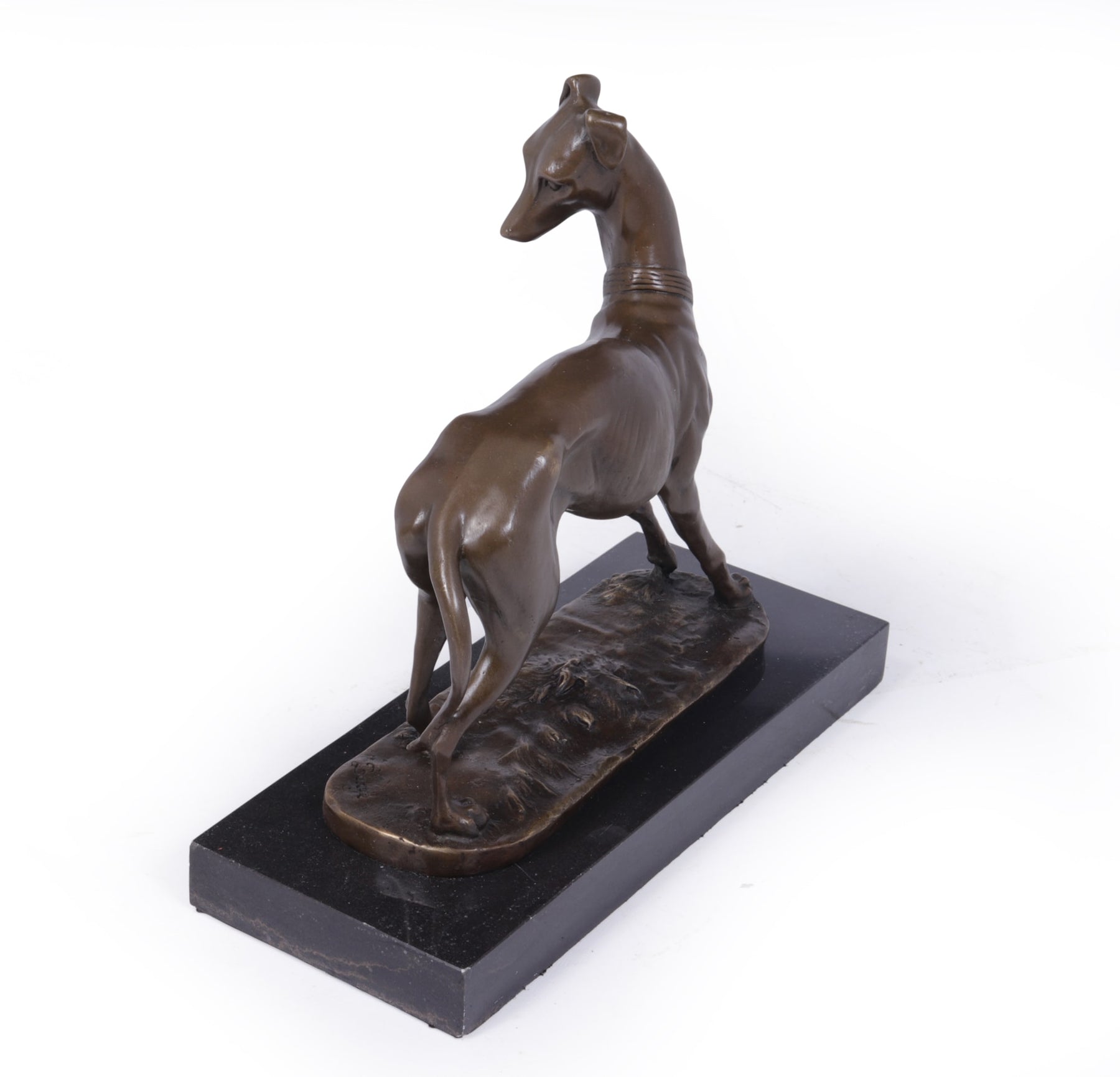 Art Deco Whippet Sculpture in Bronze by Barye